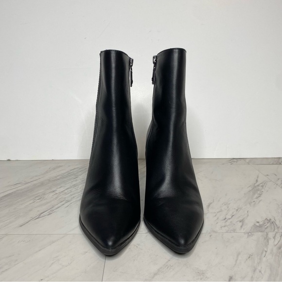 Blondo Indi Black Leather Pointy Toe Heeled Bootie 7 1/2 M - Picture 2 of 14